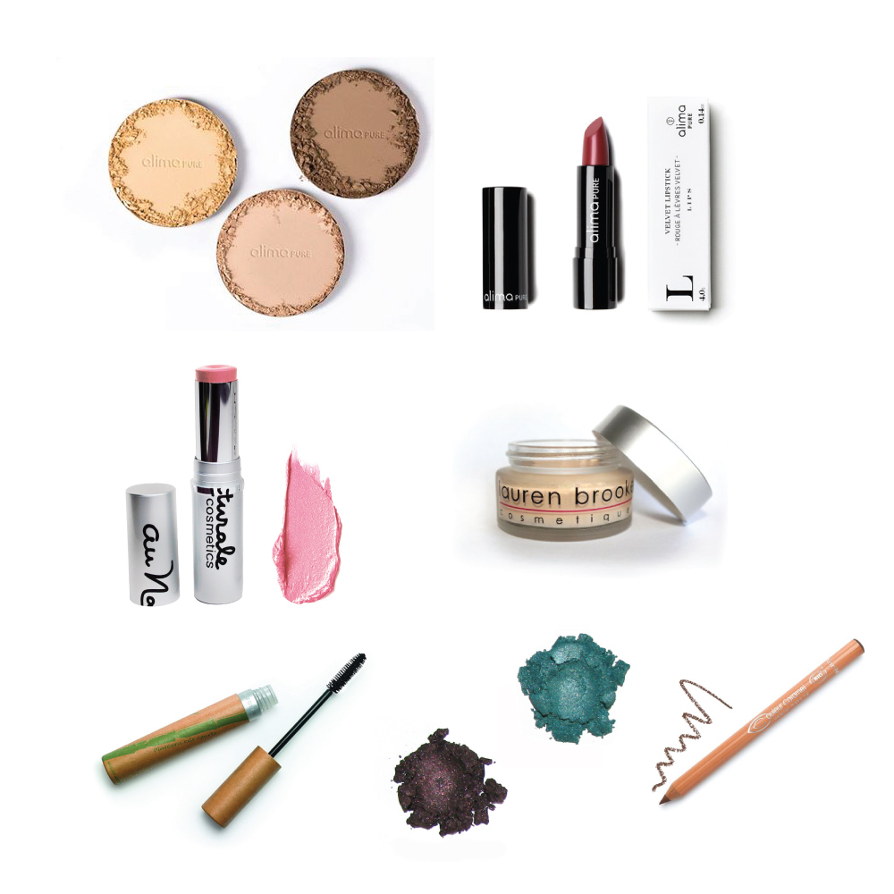 Natural Beauty products carried at the Blissoma Botanical Beauty Store including natural mascara, mineral eyeshadow, natural foundations, natural lipstick, natural cream blush and more.