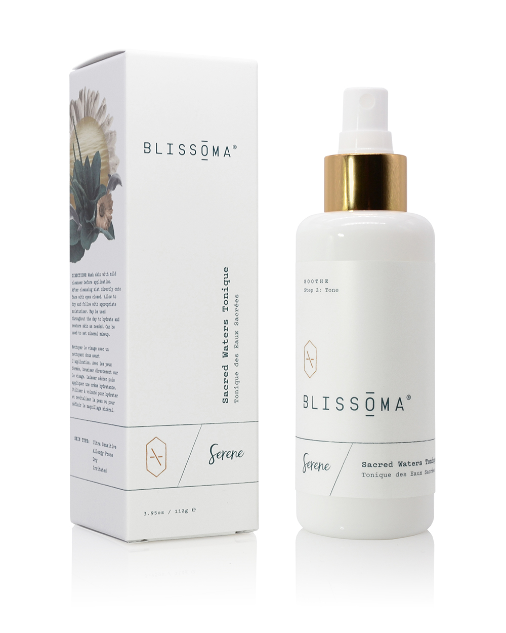 Fungal acne safe facial toner by Blissoma to use for a 10 minute glowy summer natural makeup look