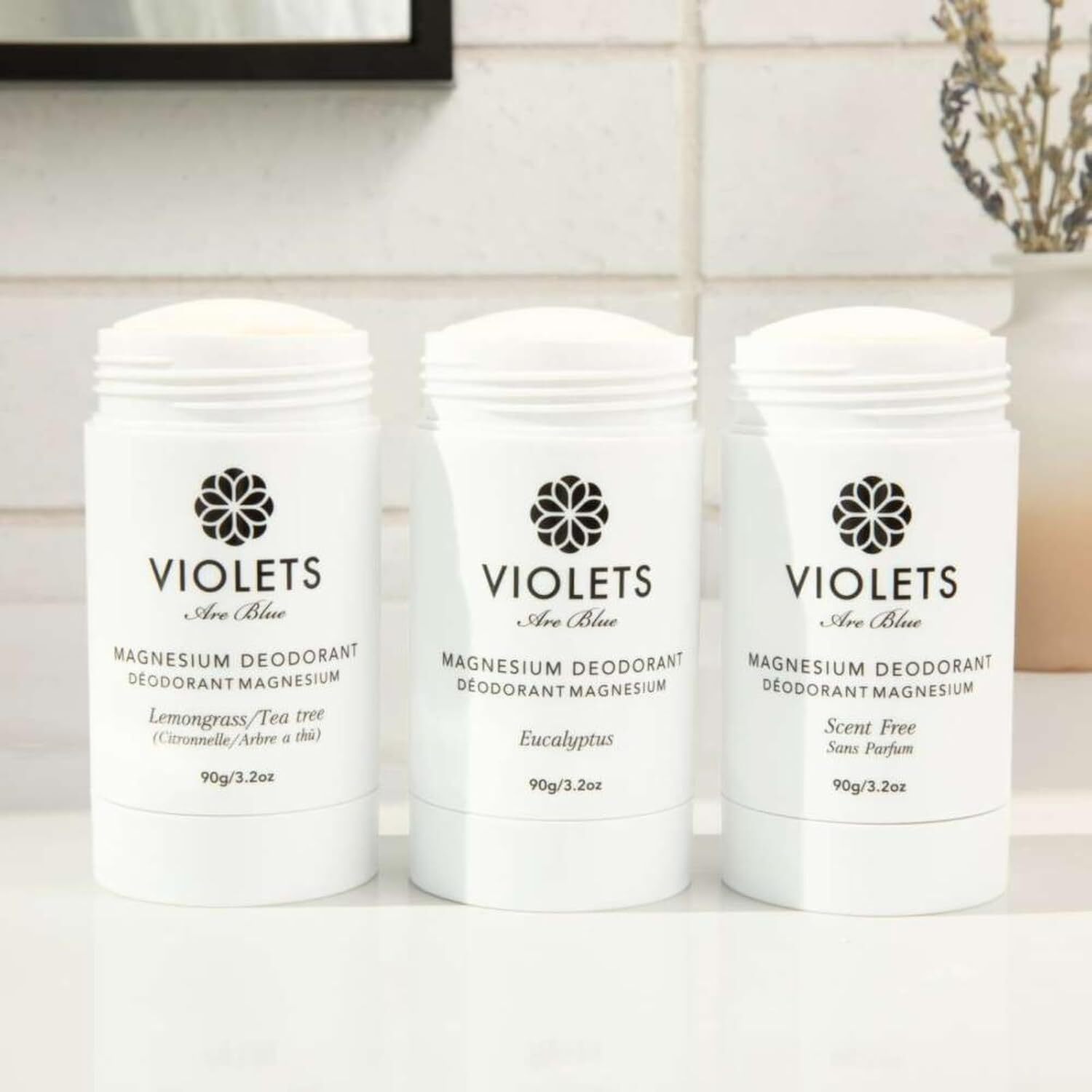 Violets Are Blue Deodorants come in 2 natural scents and scent free for strong natural odor protection